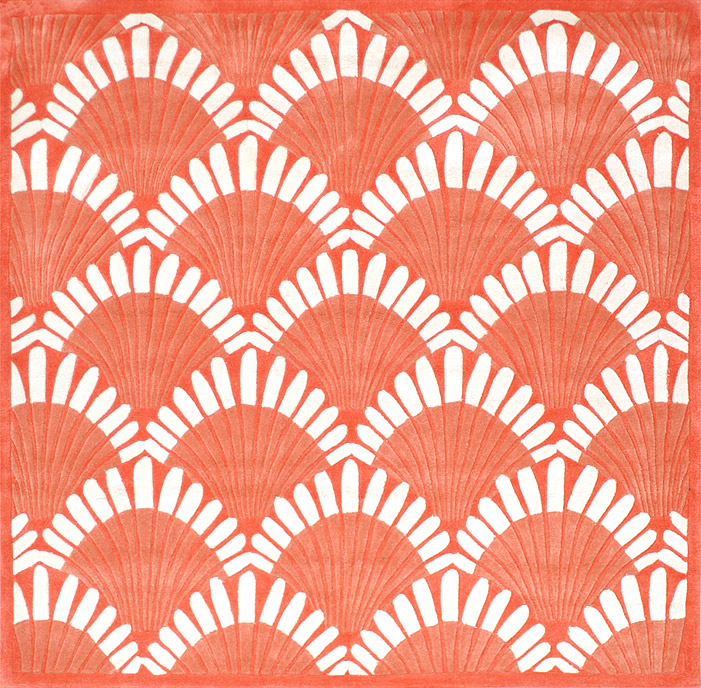  Beach Rugs: SHELLS NOUVEAU 
 AT072CO / Square / Coral / Acrylic 