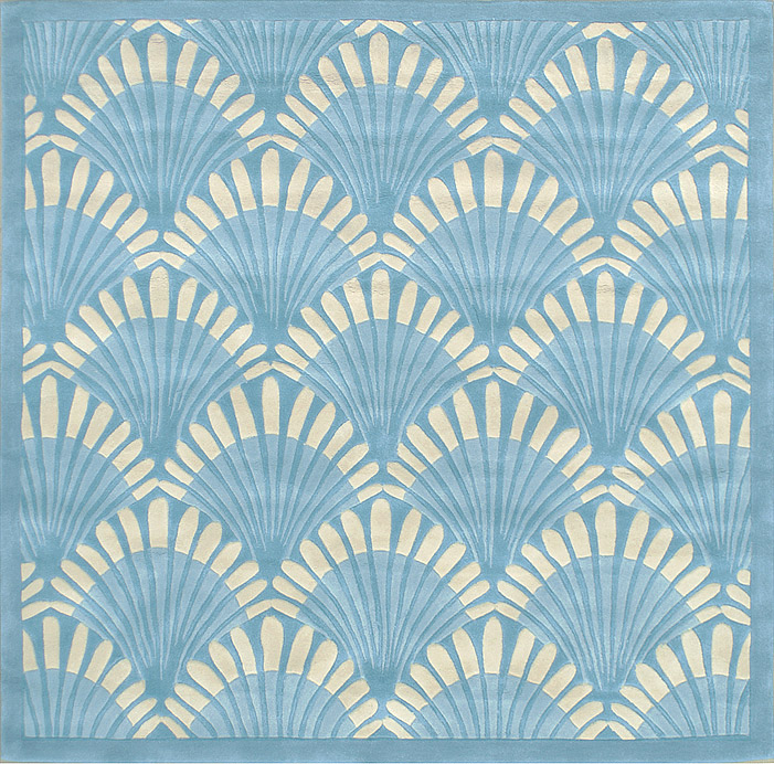  Beach Rugs: SHELLS NOUVEAU 
 AT072LB / Square / LightBlue / Acrylic 