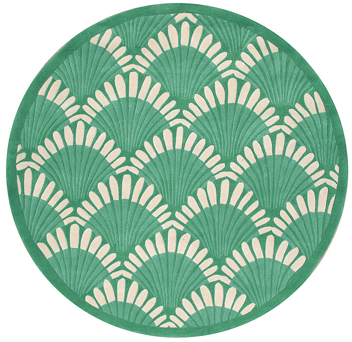  Beach Rugs: SHELLS NOUVEAU 
 AT072TL / Round / Teal / Acrylic 